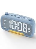 ROCAM Wecker für Schlafzimmer mit Nachtlicht, led Uhr mit FM-Radio, UKW Digitalradio, Küchenradio Tischuhr Netzbetrieb/Dimmbar/USB/Typ-C/DST/Nap Timer/Batterie-Backup Digital Uhr