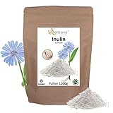 Bioticana® - Inulin Pulver - 1200 g (1,2 kg) - aus Chicoree Wurzel - natürliche Ballaststoffe - 100% vegan - Präbiotisch - Ballaststoffe Pulver - Inulin aus Chicoree - Inulin