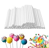 TAIHE 100 Stück Cake Pop Stiele, Cakepop Stiel Cake Pop Sticks, Lollipop Sticks, 10 cm Cake Pop Stiele Weiß für Herstellung Von Kuchenlutschern, Desserts und Pralinen