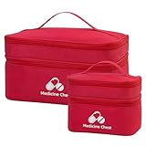 Dzmuero 2 Stück Erste Hilfe Tasche, Leere, Wasserdichte tragbare, große Kapazität, Medikamenten Aufbewahrung für Zuhause, Büro, Reisen, Wohnmobile, Modisch