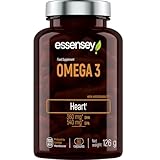 ESSENSEY - Omega 3 I 1000mg Fischöl pro Kapsel I 90 Kapseln I Vitamin E I mit EPA und DHA (in Triglycerid-Form) I Nachhaltiger Fischfang I Leicht zu schlucken I Laborgeprüft