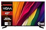 Telefunken Fernseher 43 Zoll Smart TV VIDAA D43U790B2CW 4K Fernseher UHD, HDR TV mit Dolby Vision, Triple-Tuner und 6 Monate HD+ inkl., LED TV schwarz
