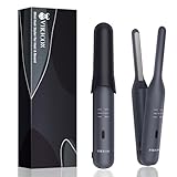 VIKICON Bartglätter für Männer, 2-in-1 Mini Haarglätter & Curler, Kabelloses Akku Glätteisen mit 3 Temperaturstufen, Glätteisen für Bart, Kurzhaar & Reisen