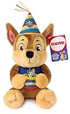 PAW PATROL – Chase Gerburtstagsplüsch, 23 cm großes Kuscheltier im Geburtstagsoutfit mit Partyhut, Plüschtier für Kinder ab 3 Jahren