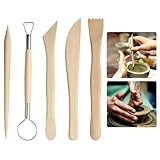 Nurila 5 Stück Töpferwerkzeug Set, Töpferset, Ton Selbsttrocknend, Modelierwerkzeugset für Modellbau, Basteln, Töpfern, Schnitzen, Ton Werkzeug Geeignet für Anfänger und Keramikkünstler