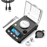 Brifit Feinwaage 20g /0.001g, Milligramm Digitalwaage mit USB Aufladen, Goldwaage, Taschenwaage, Schmuckwaage mit 20g Kalibriergewicht und Pinzette, LCD-Display, 6 Einheiten, Tara & PCS Funktion