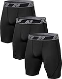 HOPLYNN 3er Pack Herren Kompressionsshorts, Schnelltrocknendes Kompressionshose Laufhose Männer Fußball Radlerhose 3 Schwarz XL