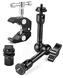 UTEBIT Magic Arm, 9-Zoll-Gelenkarm mit Super Crab Clamp und 1/4' Cold Shoe Mount, Magic DSLR Stativ-Arme Kit für Fotografie, Video, Kamera-Rig, LED-Licht, LCD-Monitor, Blitzlicht