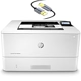 HP Laserjet Pro M404dn Monochrom-Laserdrucker mit nur einer Funktion, nur Druck, nur Ethernet, 40 Seiten pro Minute, 1200 x 1200 dpi, Auto-Duplexdruck, 8,5 x 14, 2-zeiliges LCD, Tillsiy Druckerkabel