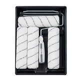 Harris 102012009 Seriously Good Farbrollen-Set für Wände und Decken, 23 cm, enthält 1 x Rollenbügel (23 cm), 4 x Farbwalzen mit mittellangem Flor (23 cm) & Farbwanne (23 cm)