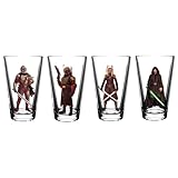 Star Wars The Mandalorian Pint-Glas-Set, Ahsoka, Grogu, Boba Fett, Beskar Armor 473 ml, 4 Stück