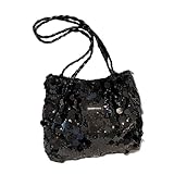 Glänzende Schultertasche für Henkeltasche Lässige Umhängetasche Tagesrucksack Tote Bag Party Fashion Tasche Wendepailletten Retro Accessoire Karneval Mottoparty