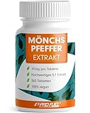 Mönchspfeffer hochdosiert - 365 Tabletten - 10mg hochwertiges Mönchspfeffer-Extrakt (5:1), entspricht 50 mg reinem Mönchspfeffer (Vitex Agnus Castus) - laborgeprüft mit Zertifikat - 100% vegan