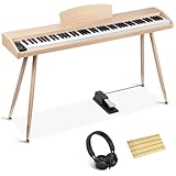 UISCOM Anfänger-Piano Digital Keyboard 88 Tasten Halbgewichtete Keyboard E-Piano mit Ständer, Netzadapter, Notenständer, Pedal, Kopfhörer