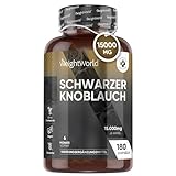 Schwarzer Knoblauch 20:1-15000mg pro Kapsel - Mit Allicin & S-Allylcystein - 180 Vegane Kapseln - 6 Monate Vorrat - Fermentiert, Geruchs- & Geschmacksneutral - Für Erwachsene - Von WeightWorld