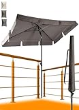 4smile Sonnenschirm Balkon SunnyShade, 200 x 125 cm, Taupe - UPF 50+ Sonnenschirm rechteckig als Sonnenschutz Balkon - Balkon-Schirm mit Sonnenschirmhülle