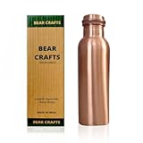 BEAR CRAFTS Ayurvedische Kupfer-Trinkflasche für Sport, Reisen, Yoga & den täglichen Gebrauch, Wasserflasche für Fitnessstudio, Büro, Wandern