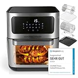 GOURMETmaxx Digitale XXL Heißluftfritteuse 12 Liter - Ofen, Grill und Fritteuse mit Sichtfenster | Fettarme und schonende Zubereitung nahezu ohne Öl | 9 Programme, Timerfunktion für punktgenaues Garen