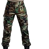 ATAIRSOFT Männer Kampfhose Armee Militärische Taktische Airsoft Paintball Schießen BDU Hose mit Knieschützern WL L