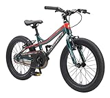 BIKESTAR Kinder Fahrrad Aluminium Mountainbike mit V-Bremse für Mädchen und Jungen ab 5 Jahre | 18 Zoll Kinderrad MTB | Petrol