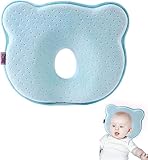 SunAurora Babykissen, Babykissen Gegen Plattkopf, Baby Kissen Kopfverformung, Baby Lagerungskissen, Neugeborenes Memory Schaumstoff Reisekissen für Kinderbett, Wiegen, Kinderwagen (blau)