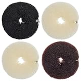 4 Stück Duttkissen, 17cm Nylon Lange Streifen Hair Bun...