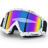 MOPQMKT Ski Snowboard Brille 100% Schutz Anti Beschlag über der Brille Winter Schneebrille mit Sphärischer Abnehmbarer Scheibe Farbige Linse Geeignet für Männer und Frauen