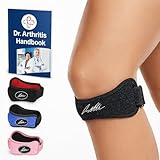 Von Ärzten Entworfen Patellasehnenbandage, stützende Kniebandage Sport, Tennis, Volleyball Wandern, Joggen Zubehör, Kniestütze für Meniskus, Patellasehnenentzündung, Läuferknie, Schwarz, 1-er Pack