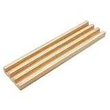 Alasum Holz Domino Halter mit Rutschfester Basis Leichtes DIY Domino Tray aus Stabilem Naturholz Vielseitiger Karten Spielsteinhalter und Triomino Langlebiges Holztablett für Erwachsene