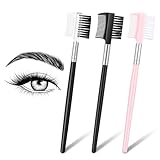 Classicseali 3 Stück Wimpernkamm,Wimperntrenner,Doppelkopf Wimpern Kamm,Augenbrauenkamm für Frauen,Augen Make up Werkzeug für Mascaraklümpchen Entfernen und Augenbrauen Färben,Wimpernverlängerung Kamm