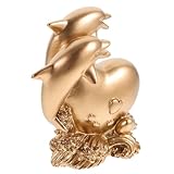 Homoyoyo Resin Delfin Figurine Skulptur Kreative Meeres-deko für Garten und Wohnzimmer Stabile Tischdekoration mit Feiner Verarbeitung Künstlerisches Design Wetterbeständig für Innen