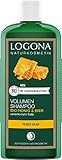 LOGONA Naturkosmetik Volumen Shampoo für natürlich volles Haar, Geeignet für feines Haar, Pflegendes Haarshampoo mit Bier und Bio Honig, 1 x 250 ml