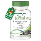 Fairvital | Schwarzer Pfeffer Extrakt 10mg - 120 Tabletten - 95% Piperin - 4-Monatspackung - 100% vegan - Qualitätsgeprüft - Made in Germany