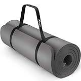 TRESKO Yogamatte Phthalatfrei - Gymnastikmatte rutschfest, extra dicke Pilatesmatte Fitnessmatte mit Tragegurt, 185 x 60 x 1,5 cm