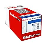 fischer PowerFast II CTP 4,5 x 40, Spanplattenschraube (200 Stk.) mit Teilgewinde, Senkkopfschraube mit Innenstern, Schraube für Holzverarbeitung, reduziert Einschraubwiderstand & Einschraubzeit