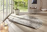 freundin Home Collection Lilja Flachgewebe In- und Outdoor Wendeteppich Wetterfest Modernes Mandala Design Teppich für Balkon Terrasse Garten Wintergarten Wohnzimmerteppich Wasserfest, Ø 240 cm
