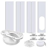 Klimaanlage Fensterabdichtung Rolladen Abluftschlauch Adapter Fenster Fensterabdichtung Ersatzteil Set Abluftschlauch Fensterdurchführung Schlauchadapter Abluftschlauch Adapter, 4 Panels