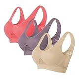 Generisch Angebot des Tages blitzangebot, Minimizer-BHS, 3er Pack BH Damen ohne Bügel Push Up Sport BH Set Weich Atmungsaktiver Bequem BHS Set Yoga Gym Outdoor Fitness, Mein konto Meine bestellungen