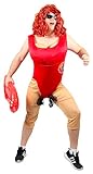 Foxxeo Lustiges Kostüm für Herren Männer Rettungsschwimmer - Größe M-XXL - Sexy Rettungsschwimmerin mit Busen Babewatch Badeanzug Junggesellenabschied Herrenkostüm XL