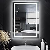 Trintion Spiegel Mit Beleuchtung, 50x70cm LED Badspiegel Mit...