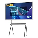 TouchWo 86 Zoll Touchscreen-Monitor Smart Board, 4K Interaktives Whiteboard, All-in-One PC Touchscreen mit Dual-System, Digital Signage Display für Büro, Klassenzimmer, Core i5 RAM 4GB+SSD 256GB