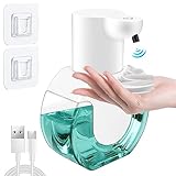 420ml Automatischer Seifenspender, 4 Stufig Verstellbarer Elektrischer Seifenspender Wandmontag Seifenspender mit USB Wiederaufladbar, IPX5 Wasserdicht für Bad Toilette Küche und Büro