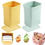 Multifunktional Tassenschneider, 2 Stück Multifunktional Edelstahl Obstschneider für Erdbeere Banane Salatzubereitung Tassen-Obstschneider Obst- und Gemüseschneider Küchenhelfer