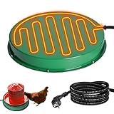 heninhill Heizplatte für Hühnertränke Geflügeltränke Ø31cm, Tränkenwärmer mit Thermostat, Metall Wärmeplatte für Hühnertränke Tränkenheizung