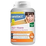 sanotact Bierhefe Tabletten 400 Tabletten • 100% natürliche Bierhefe vegan • Mit Biotin für schöne Haare & gesunde Haut • 6 B-Vitaminen • Auch für Hunde geeignet • Hefetabletten