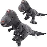KMFASVX Dinosaurier Kuscheltier,40cm Dinosaurier Plüschtier,Dino Kuscheltier, Tyrannosaurus Plüsch Cuddle Toys Stofftier Plüschtier Kuscheltier Figur für Kinde - Grau