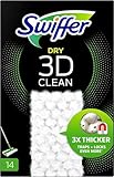 Swiffer Bodenwischer 3D Clean Nachfüllpackung, Trockene Bodentücher Nachfüllpackung 14 Stück, Nimmt Mehr Staub Auf Als Ein Herkömmlicher Besen Und Schließt Ihn Ein