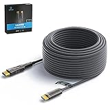 KIMTABO Glasfaser-HDMI-Kabel (HDMI 2.0, 18 Gbit/s), HDMI zu HDMI und Micro-HDMI auf HDMI, langes Kabel in der Wand, 15,2 m, Ultra-High-Speed-4K, 60 Hz, 444, HD, HDR10, ARC, 3D, schlank für Laptop,