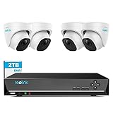 Reolink 5MP Überwachungskamera Set Outdoor, 4X 5MP PoE IP Dome Kamera Überwachung Aussen und 8CH 2TB HDD NVR für 24/7 Videoüberwachung, Personen-/Fahrzeugerkennung, Nachtsicht, RLK8-520D4-5MP