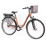 TRETWERK - 28 Zoll E-Bike Damen Pedelec - Cloud Pro - E-Citybike Damenfahrrad mit Fahrradkorb und 7 Gang Shimano Nexus Nabenschaltung - Elektrofahrrad mit Frontmotor 250W, 36V